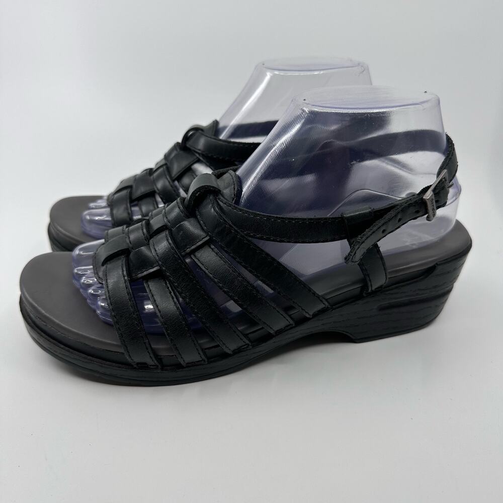 Dansko Marion Leather Strappy Sandals Womens Black US9.5-10 EU40 Summer Buckle - Picture 3 of 8